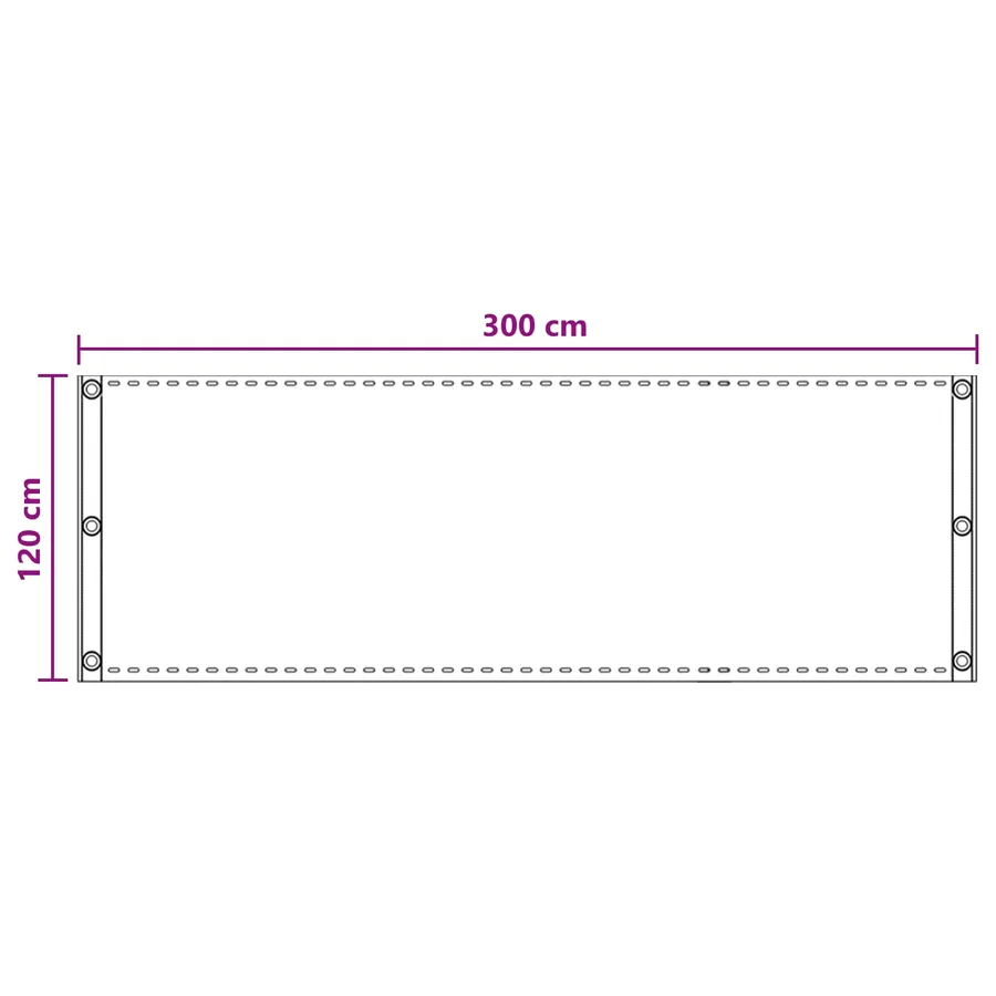 Écran de balcon Gris clair 120 x 300 cm HDPE et Aluminium - 5