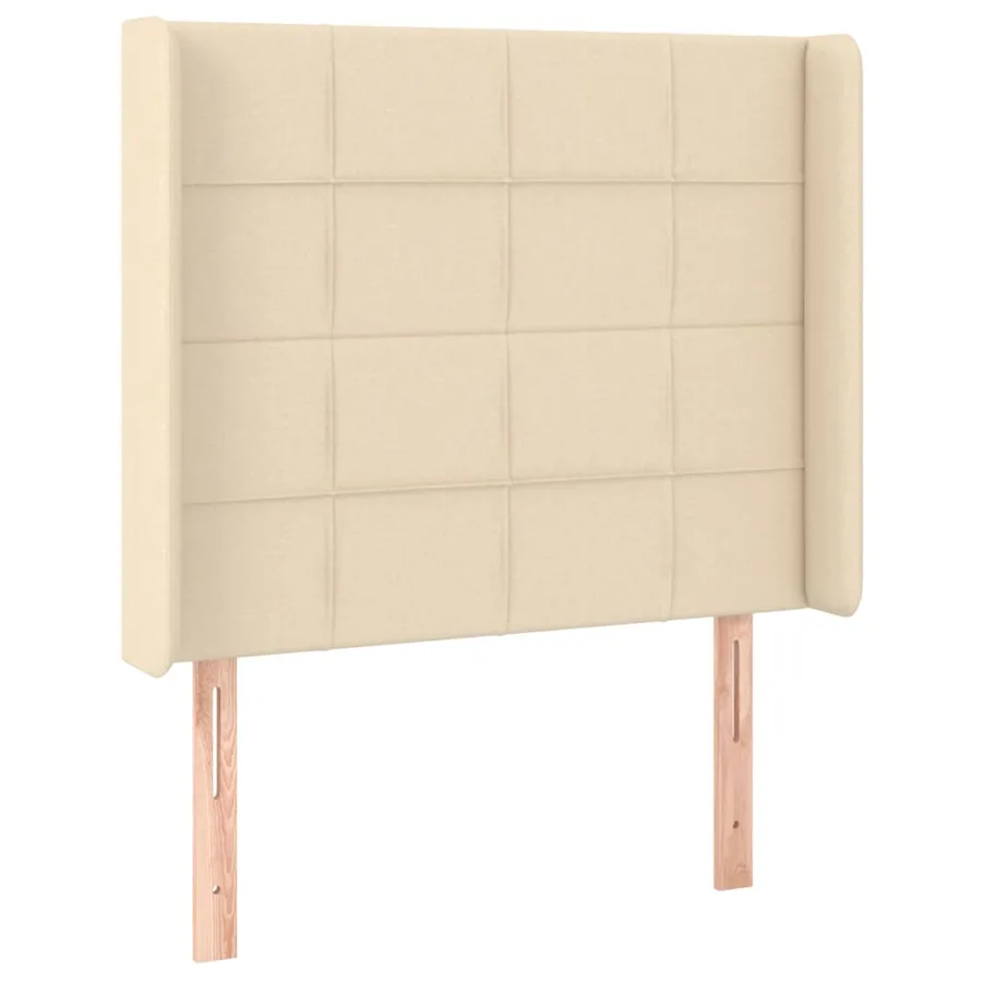 Tête de lit avec oreilles Crème 83x16x118/128 cm Tissu - 2