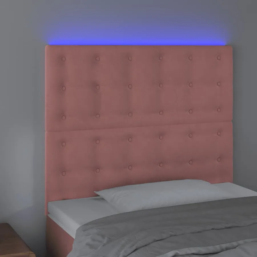 Tête de lit à LED Rose 80x5x118/128 cm Velours - 3