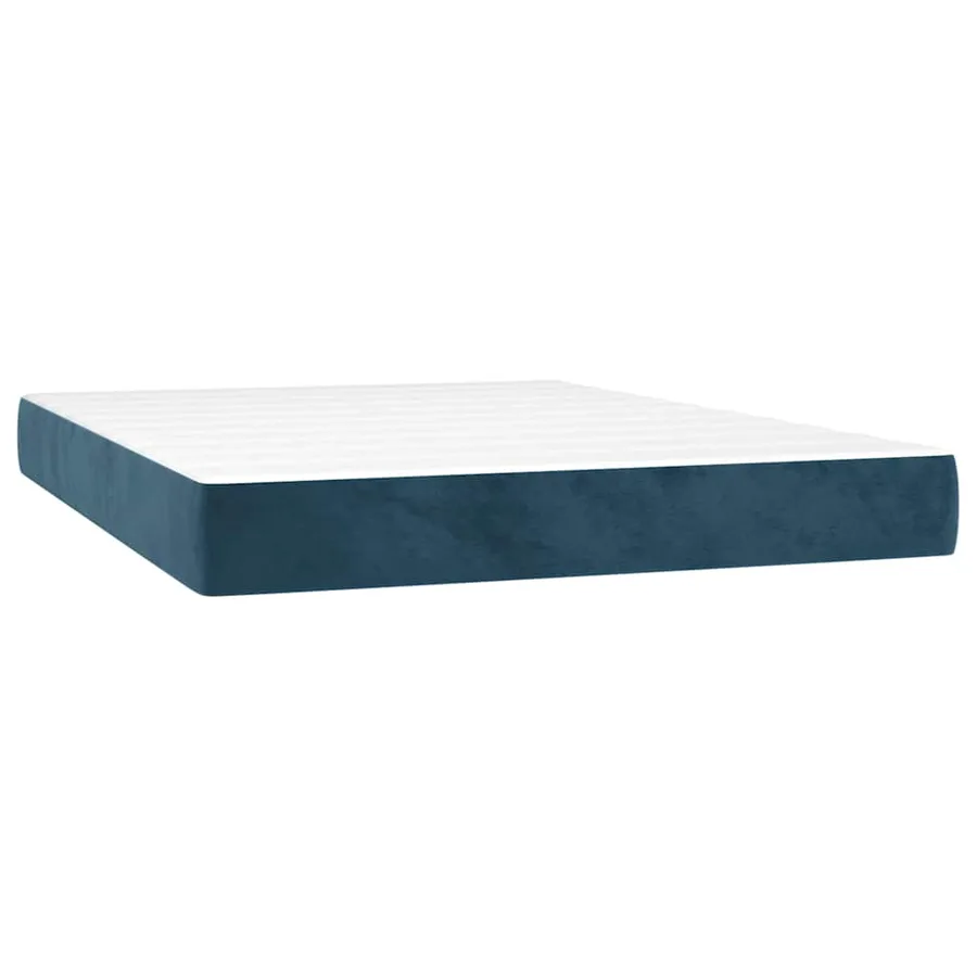 Sommier à lattes de lit et matelas Bleu foncé 140x190cm Velours - 5