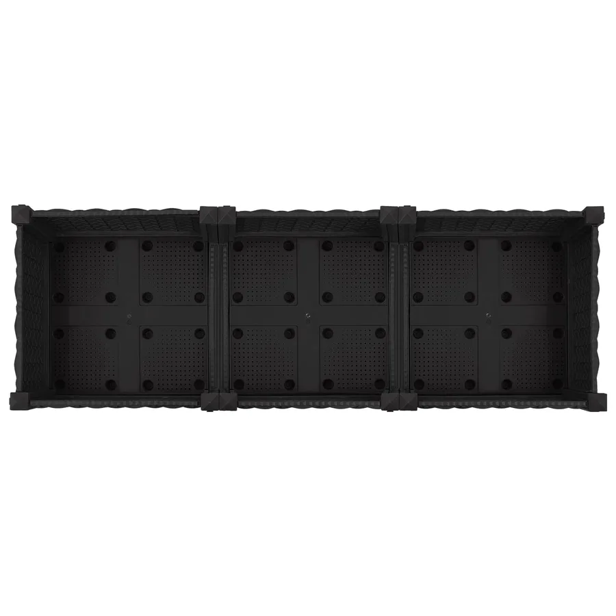 Jardinière avec Roues Noir 120 x 40 x 29 cm PP - 5