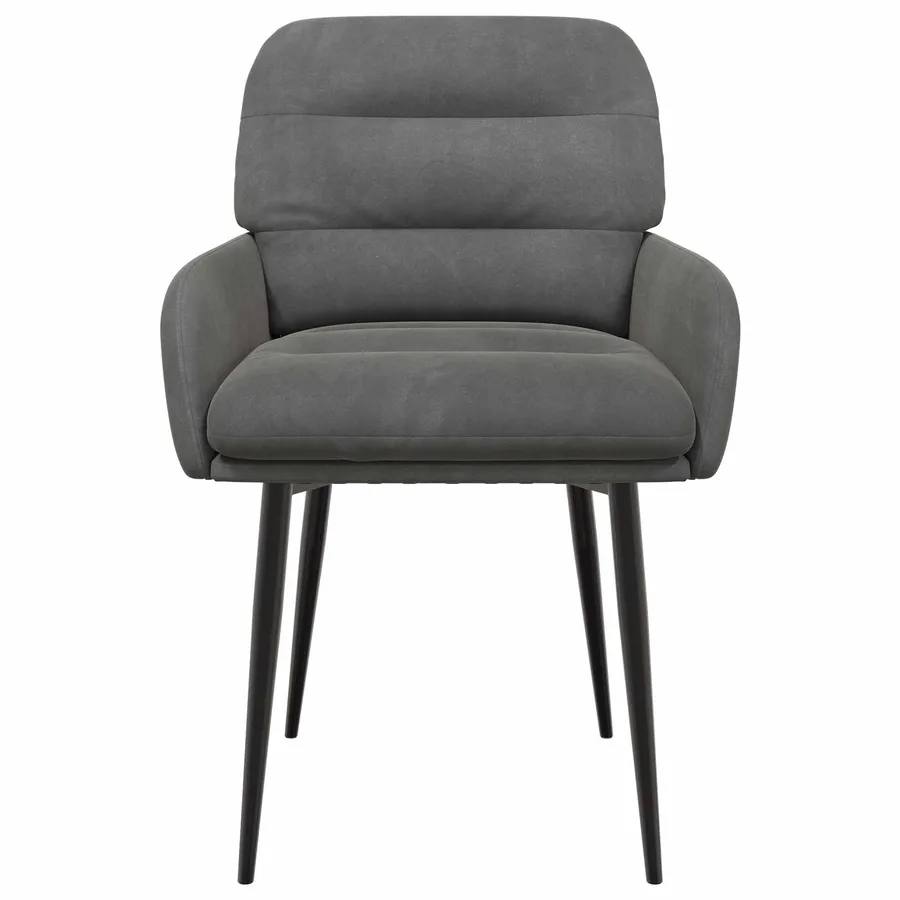 Chaises de salle à manger 2 pcs Velours Gris foncé - 3