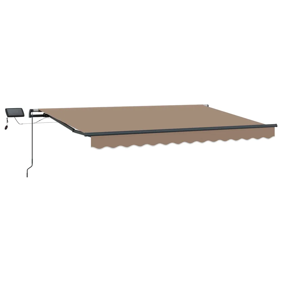 Auvent rétractable Taupe 500 × 350 cm Tissu et Aluminium - 2