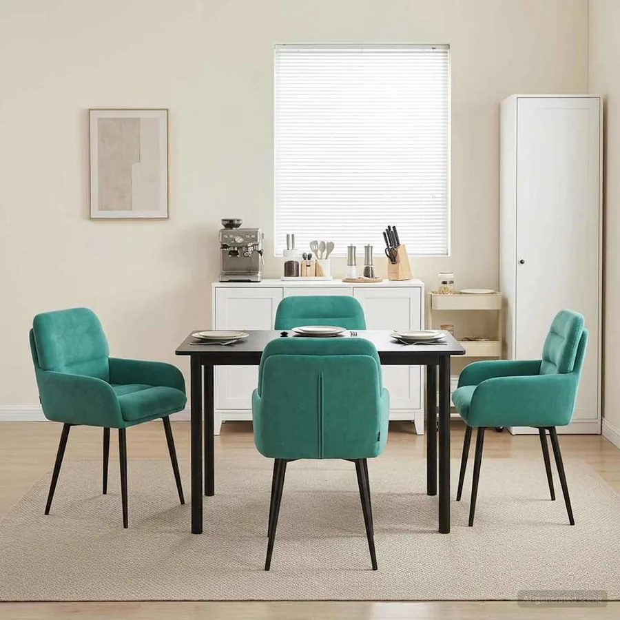 Chaises de salle à manger 4 pcs Velours Turquoise