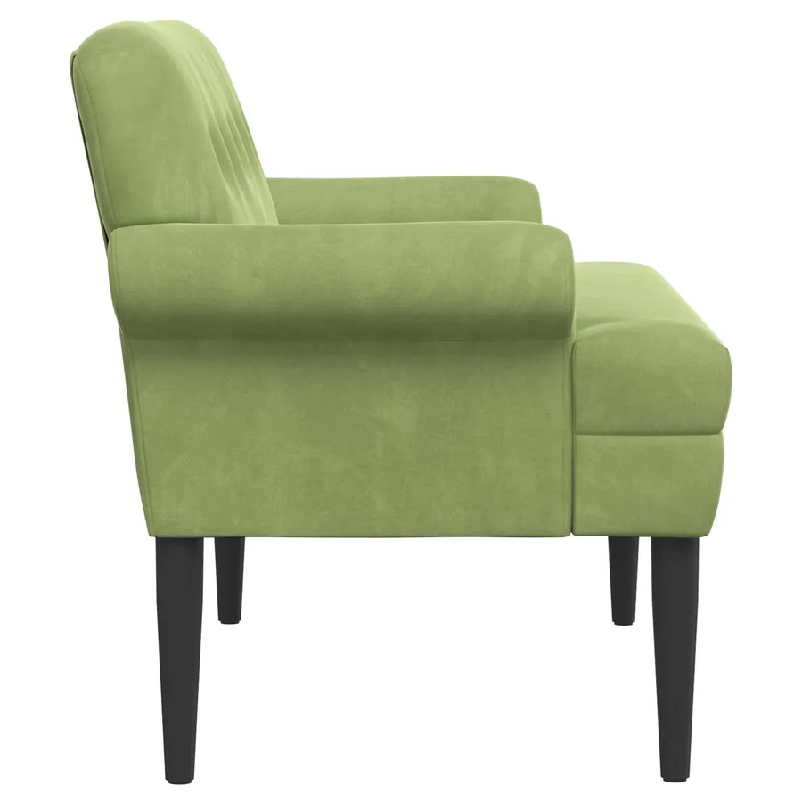 Canapé love seat avec capitonnage en boutons Vert clair Velours - 4