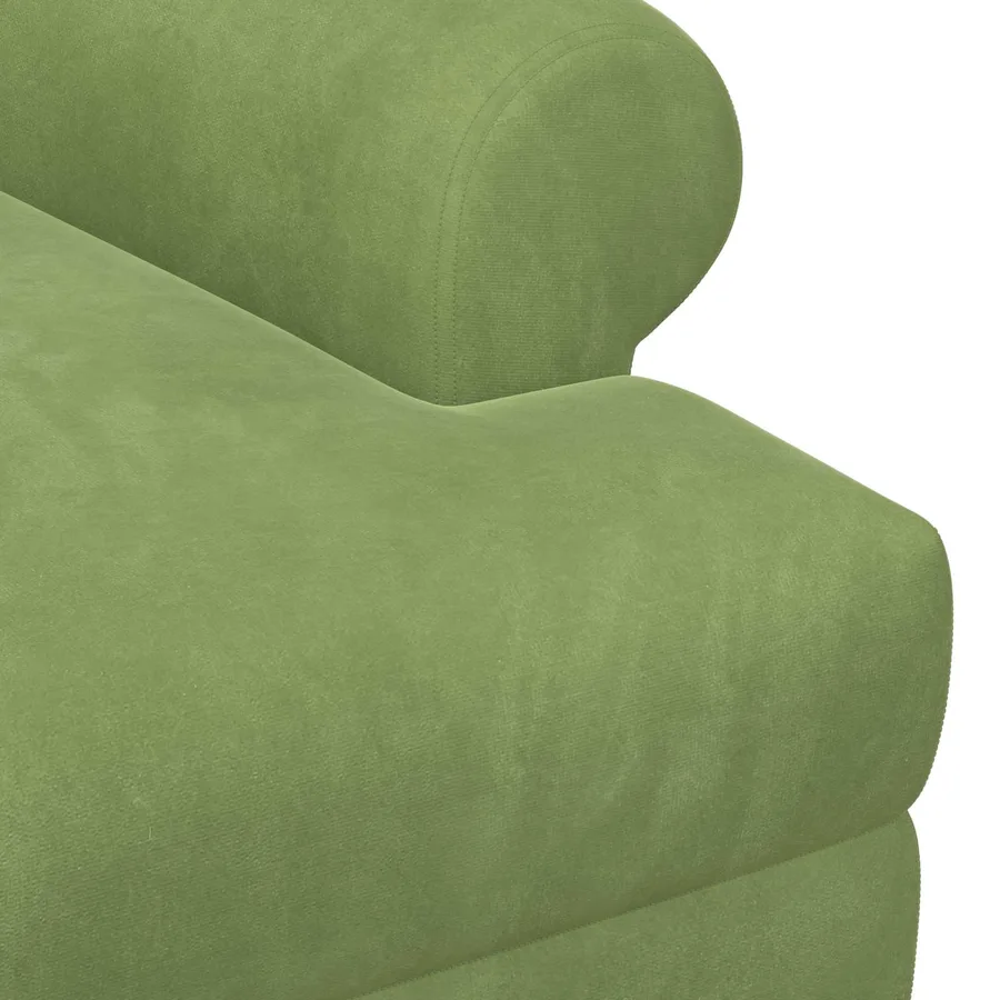 Canapé love seat avec capitonnage en boutons Vert clair Velours - 6