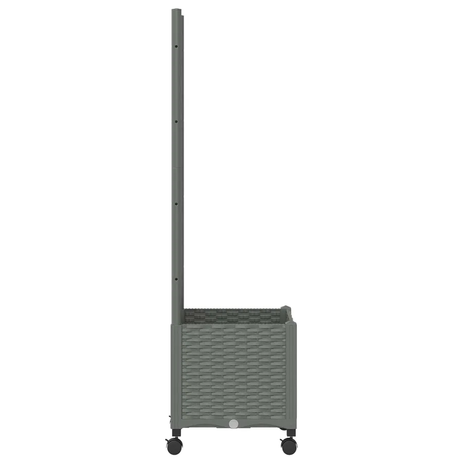 Bac de jardin avec treillis et roues Gris clair PP - 4
