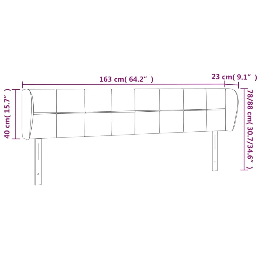 Tête de lit avec oreilles Crème 163x23x78/88 cm Tissu - 9