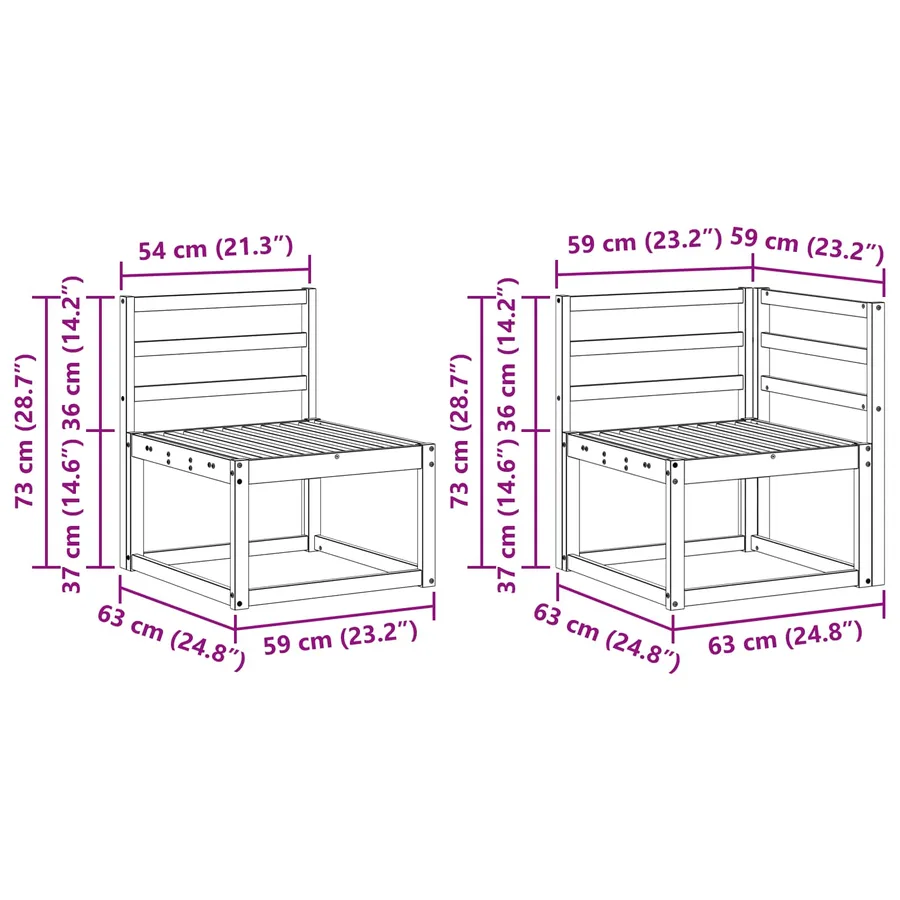 Ensemble de canapés d'extérieur 9 pcs Blanc - 8