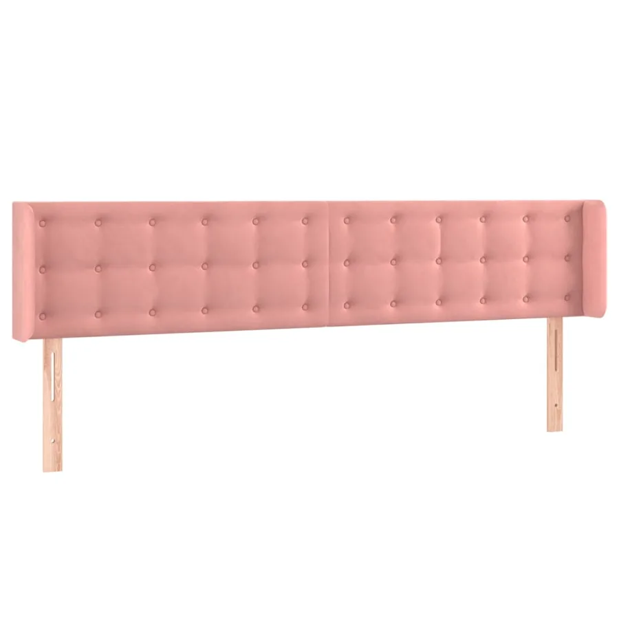 Tête de lit avec oreilles Rose 163x16x78/88 cm Velours - 2