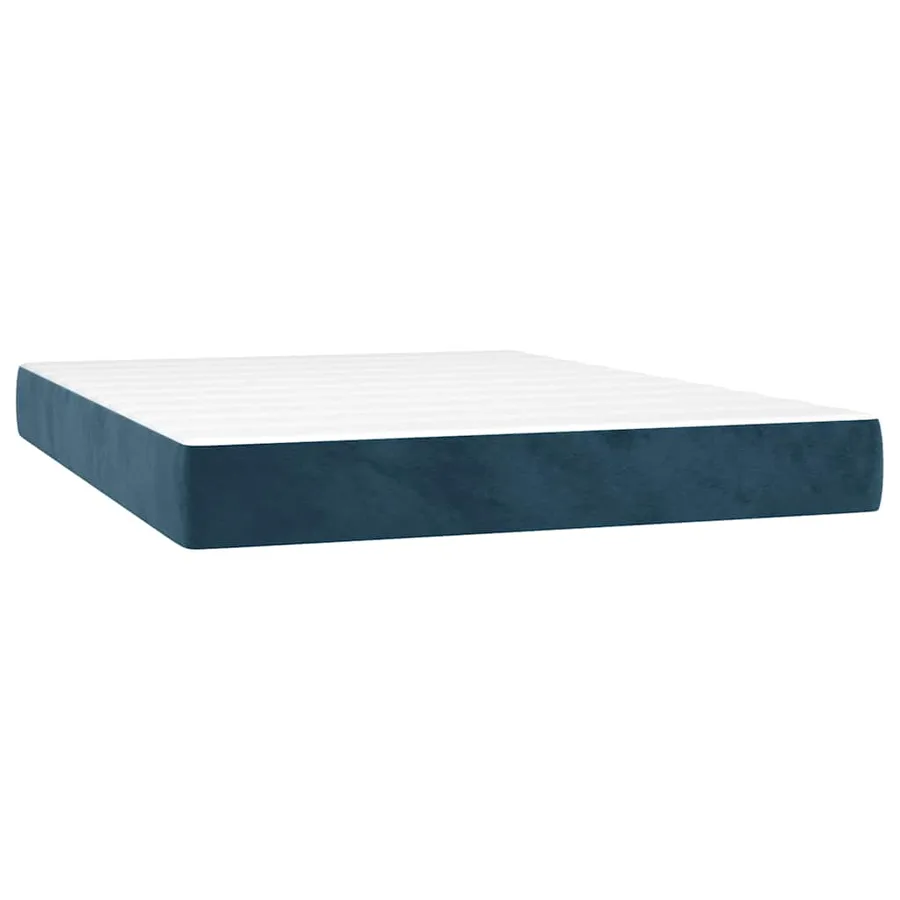 Sommier à lattes de lit matelas et LED Bleu foncé 140x190 cm - 6