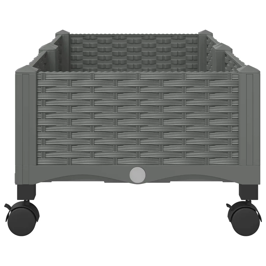 Jardinière avec Roues Gris clair 80 x 40 x 33 cm PP - 4