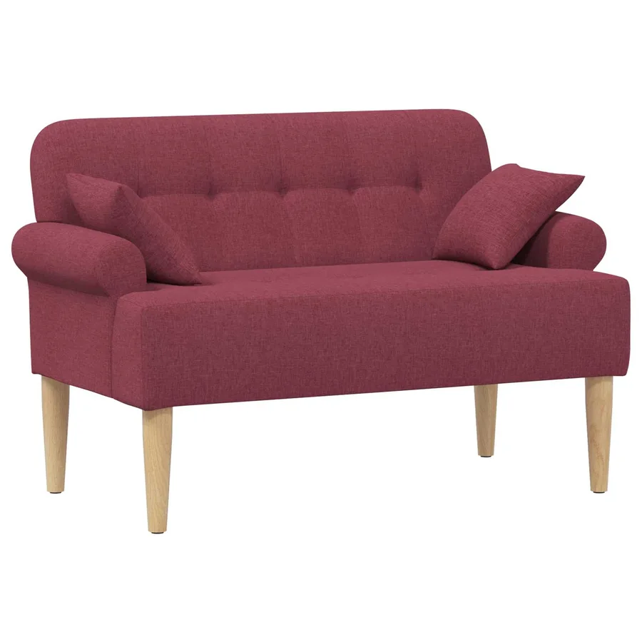 Canapé love seat avec capitonnage en boutons Bordeaux Tissu - 2