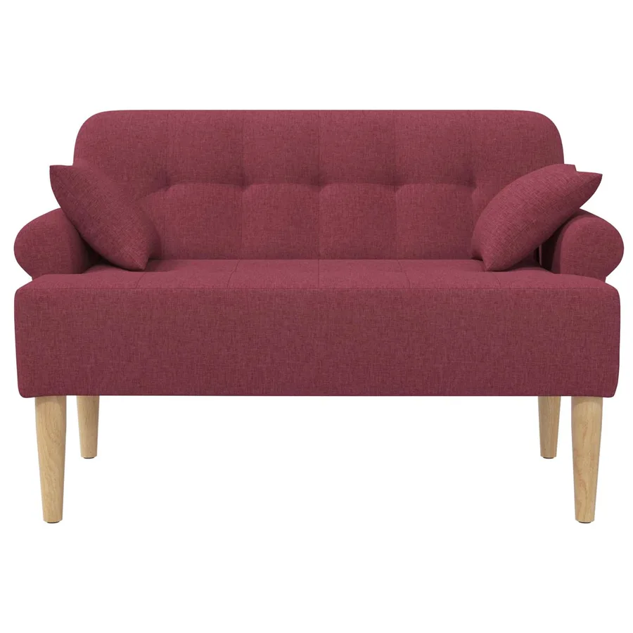 Canapé love seat avec capitonnage en boutons Bordeaux Tissu - 3