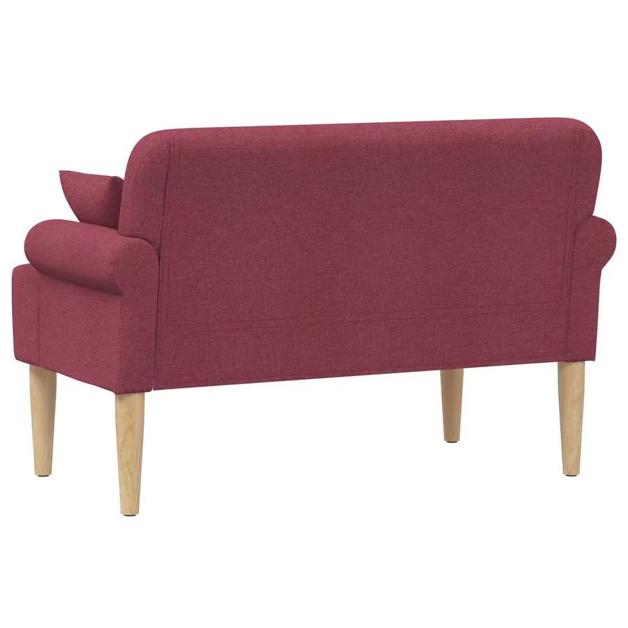 Canapé love seat avec capitonnage en boutons Bordeaux Tissu - 5
