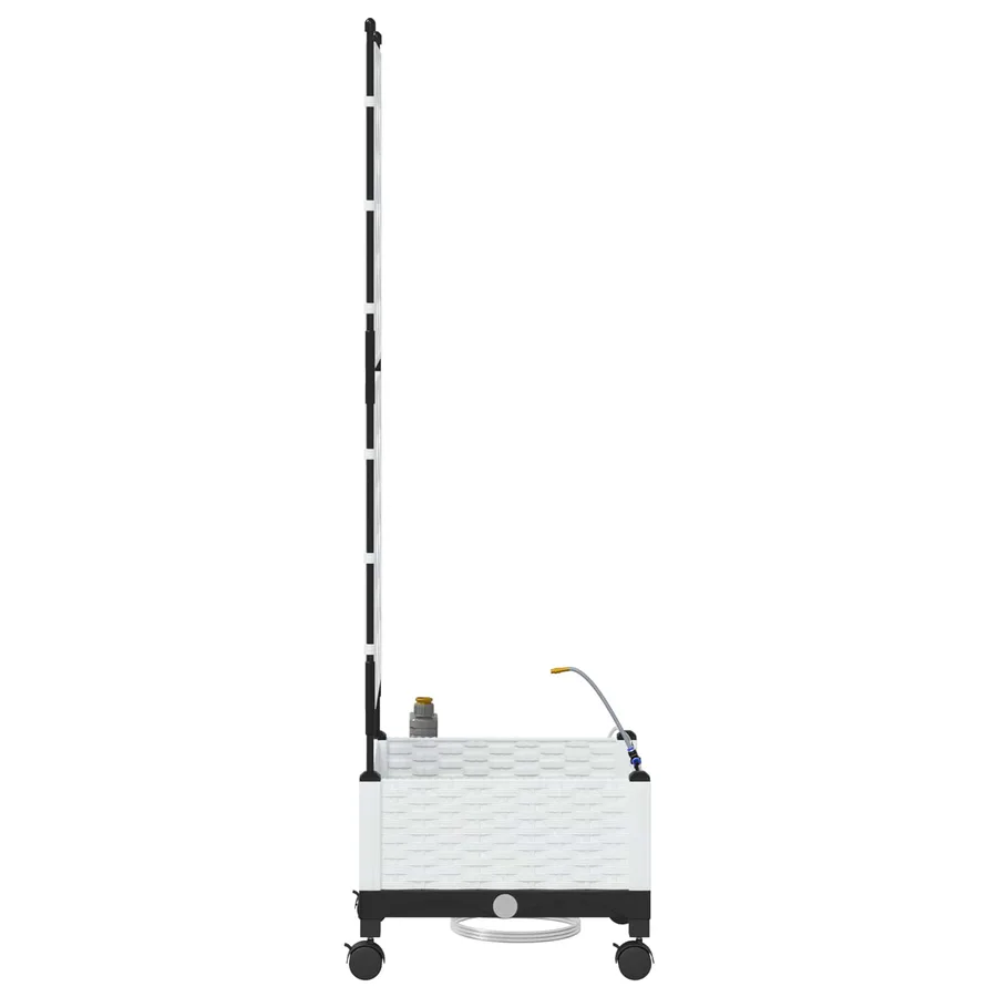 Porte-plante de jardin avec irrigation et roues Blanc PP - 3