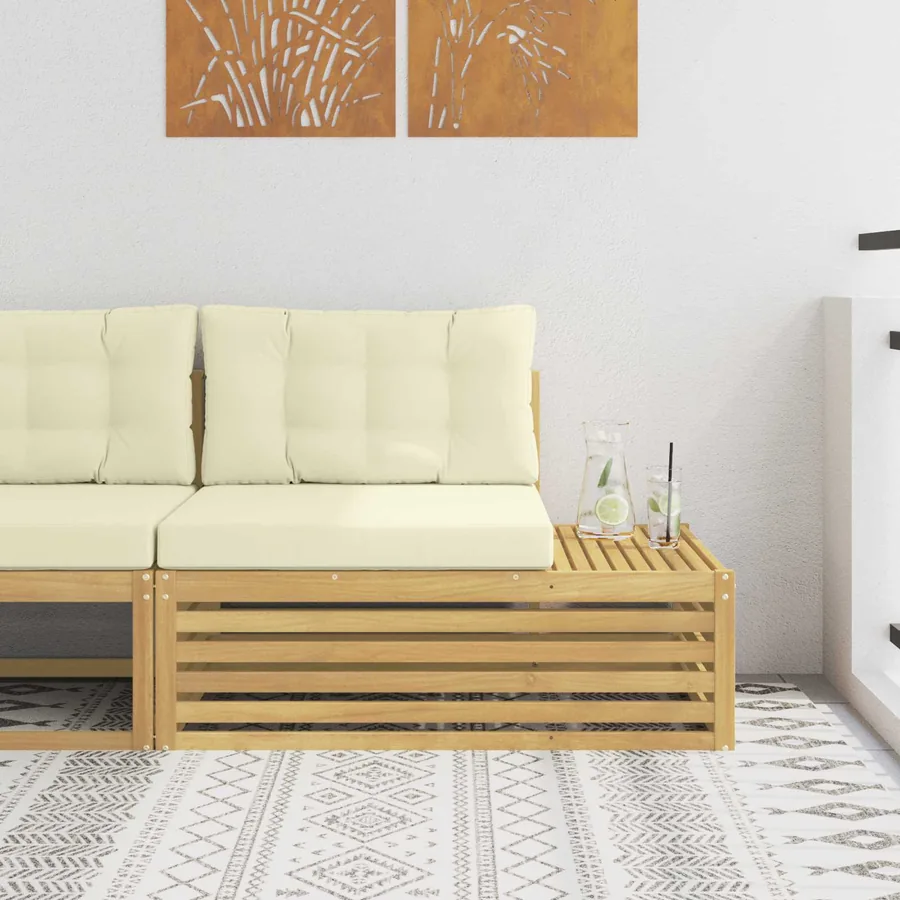 Canapé d'extérieur extrémité Blanc 115 x 83 x 73 cm