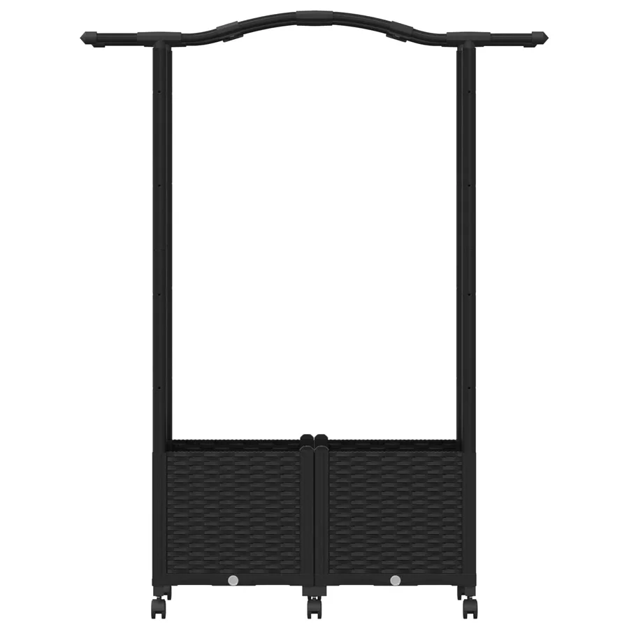 Lit Élevé avec Treillis et Toit Noir 125 x 40 x 144 cm PP - 4