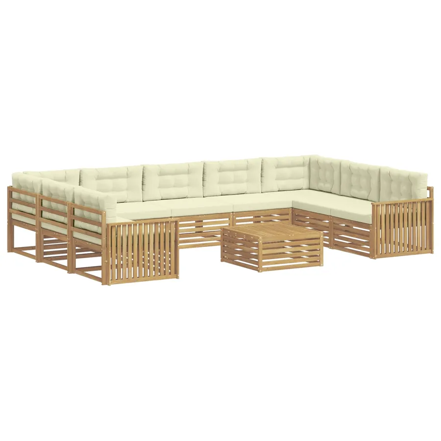 Ensemble de canapés d'extérieur 10 pc Blanc et crème - 2