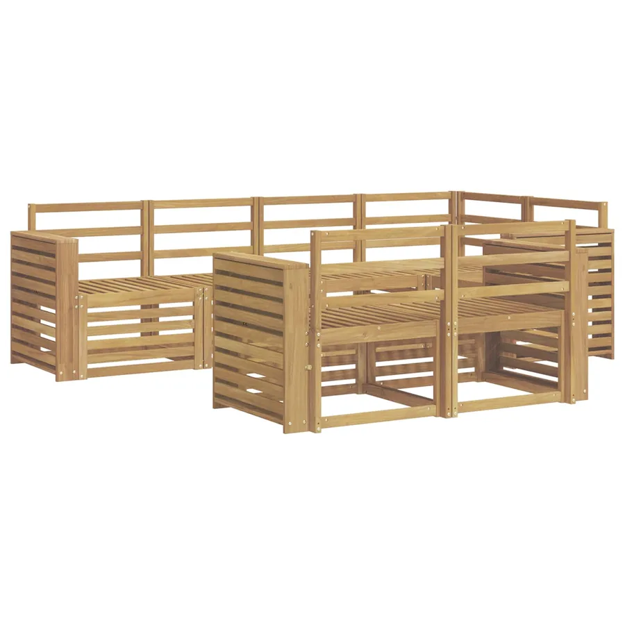 Ensemble de canapés d'extérieur 7 pcs Blanc 251 x 132,5 x 73 cm - 2
