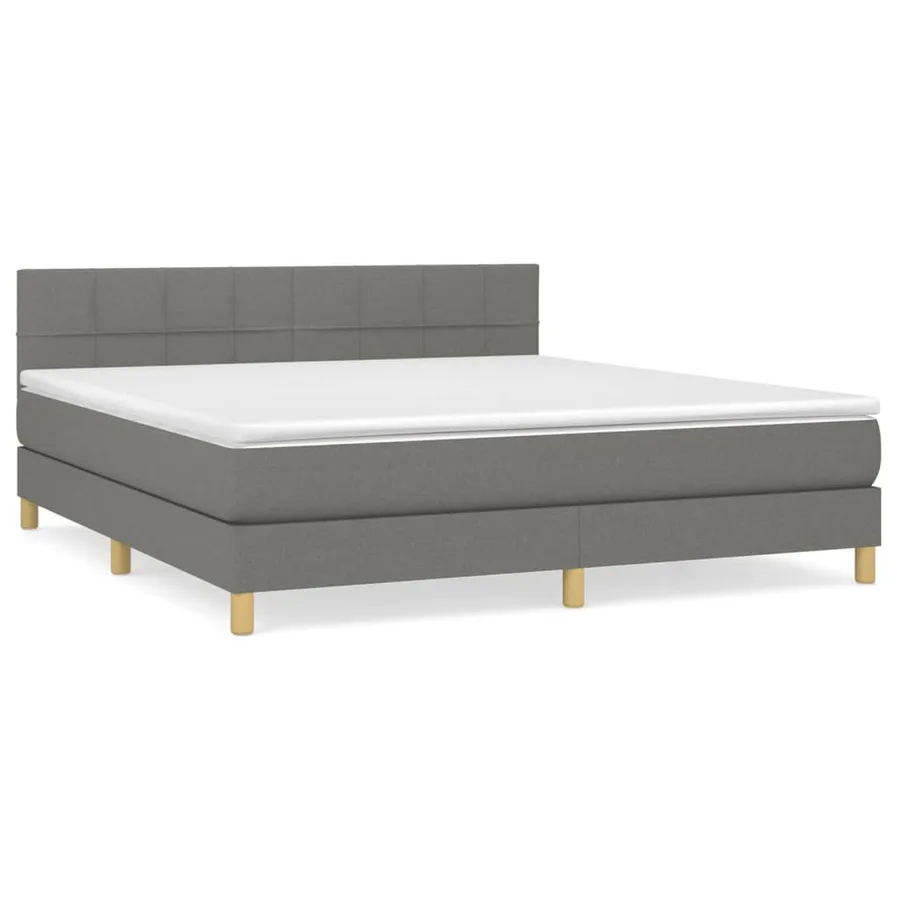 Sommier à lattes de lit avec matelas Gris foncé 180x200cm Tissu - 2