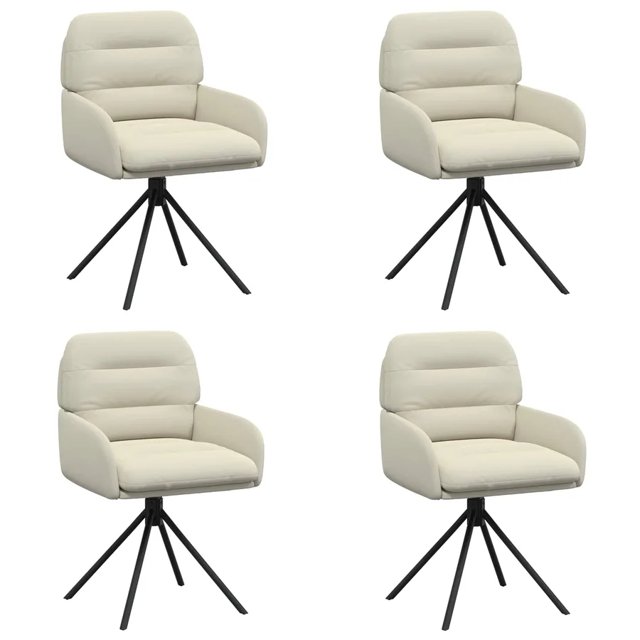 Chaises de salle à manger pivotantes 4 pcs Simili cuir Crème - 2