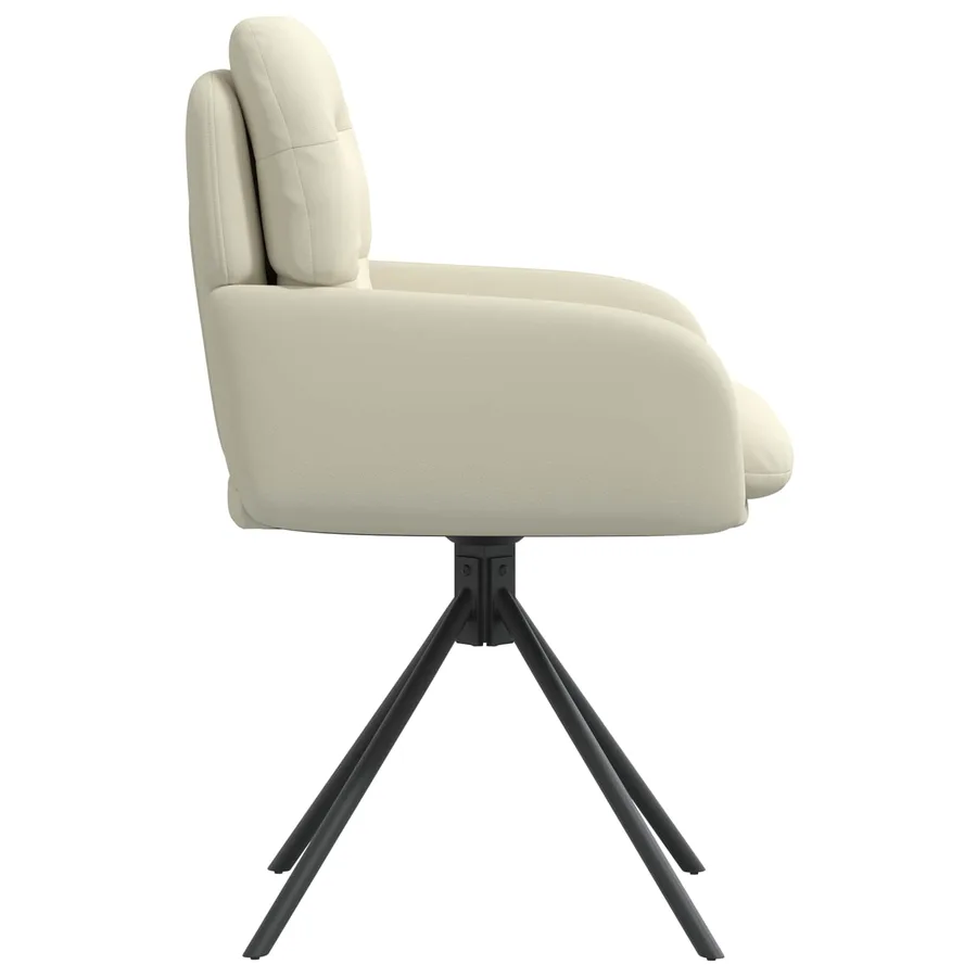 Chaises de salle à manger pivotantes 4 pcs Simili cuir Crème - 4