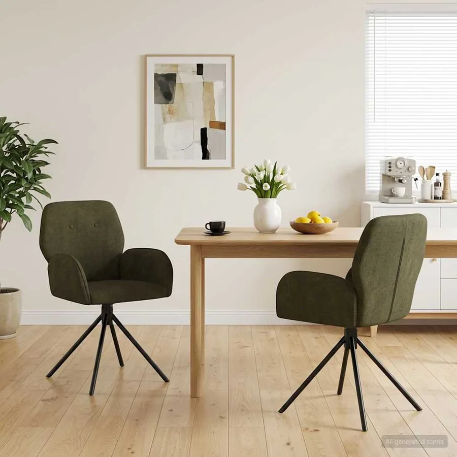 Chaises de salle à manger pivotantes 2 pcs Simili daim
