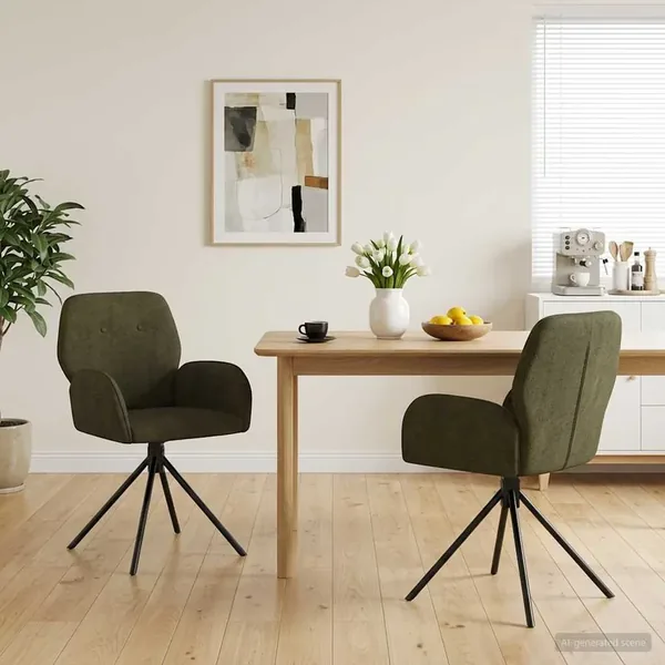 Chaises de salle à manger pivotantes 2 pcs Simili daim