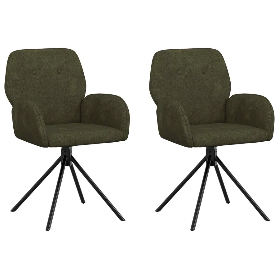 Chaises de salle à manger pivotantes 2 pcs Simili daim - 2