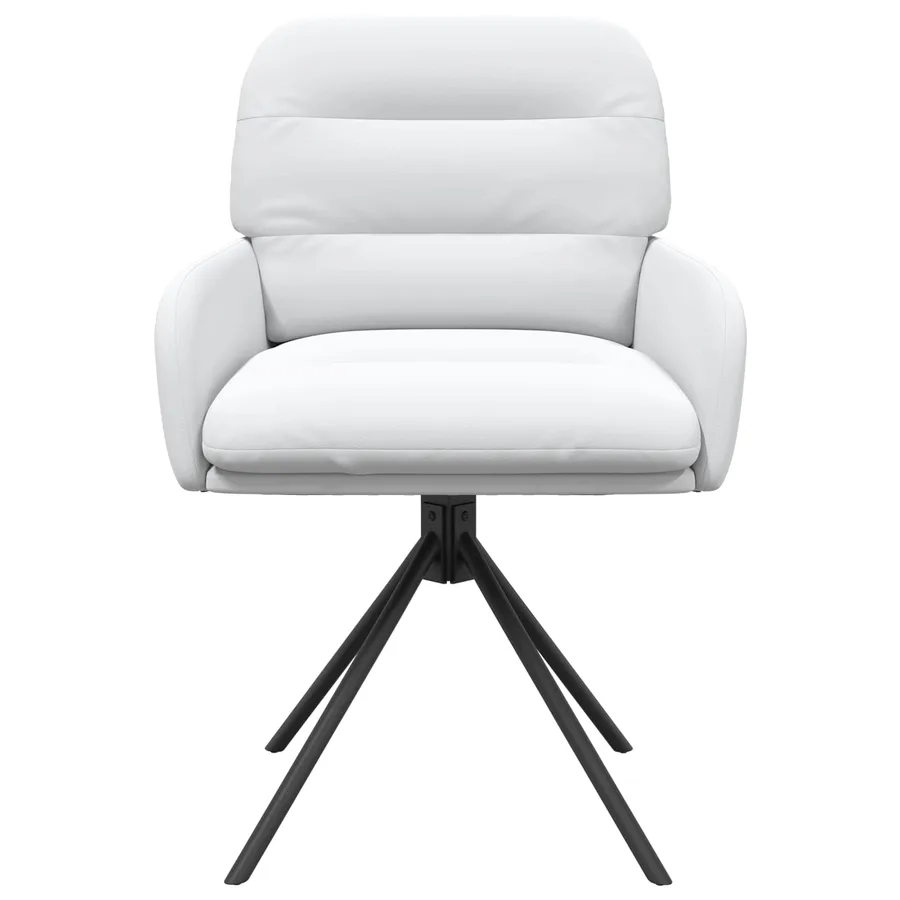 Chaises de salle à manger pivotantes 6 pcs Simili cuir Blanc - 3