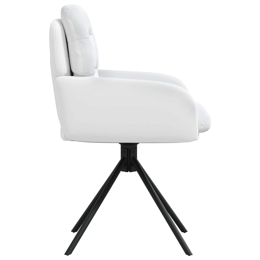 Chaises de salle à manger pivotantes 6 pcs Simili cuir Blanc - 4