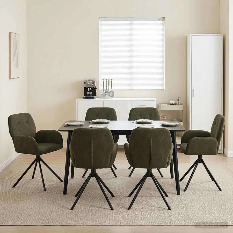 Chaises de salle à manger pivotantes 6 pcs Simili daim