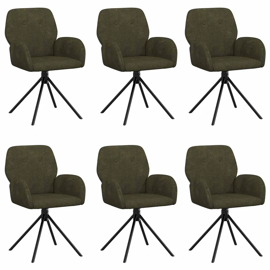Chaises de salle à manger pivotantes 6 pcs Simili daim - 2