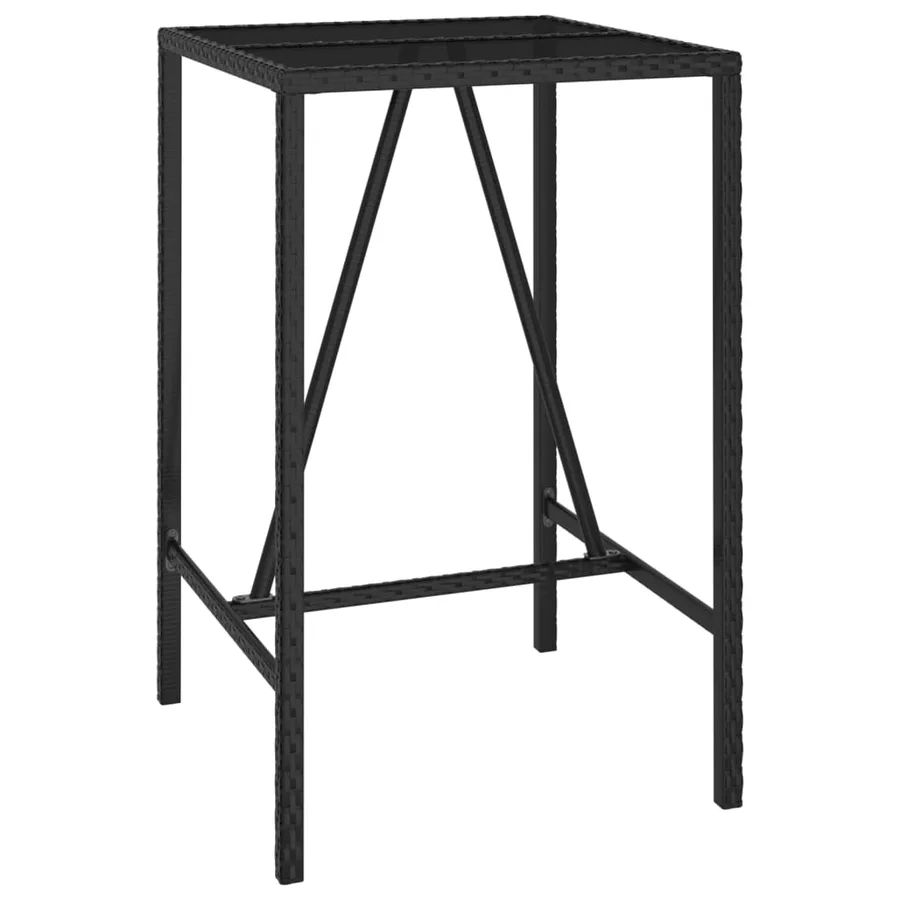 Ensemble de bar de jardin 3 pcs noir résine tressée - 6