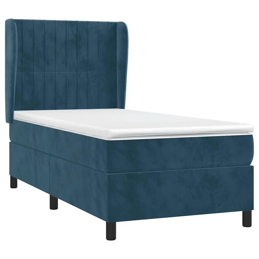 Sommier à lattes de lit avec matelas Bleu foncé 90x200 cm - 3