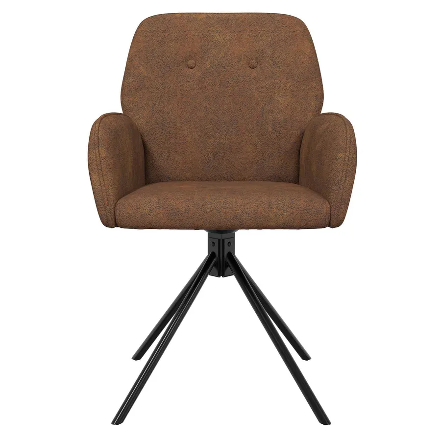 Chaises de salle à manger pivotantes 4 pcs Simili daim Marron - 3