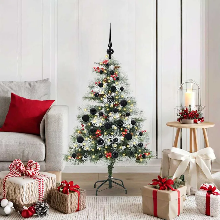 Sapin de Noël artificiel Vert et blanc 120 cm