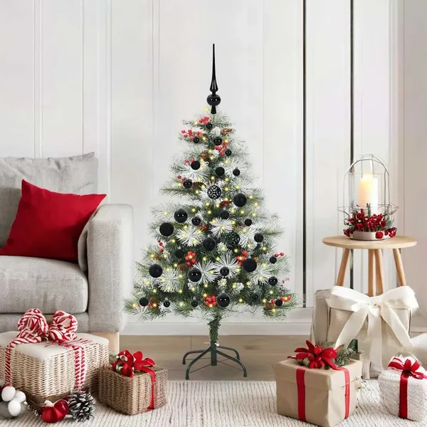 Sapin de Noël artificiel Vert et blanc 120 cm