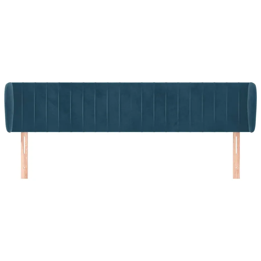 Tête de lit avec oreilles Bleu foncé 183x23x78/88 cm Velours - 3