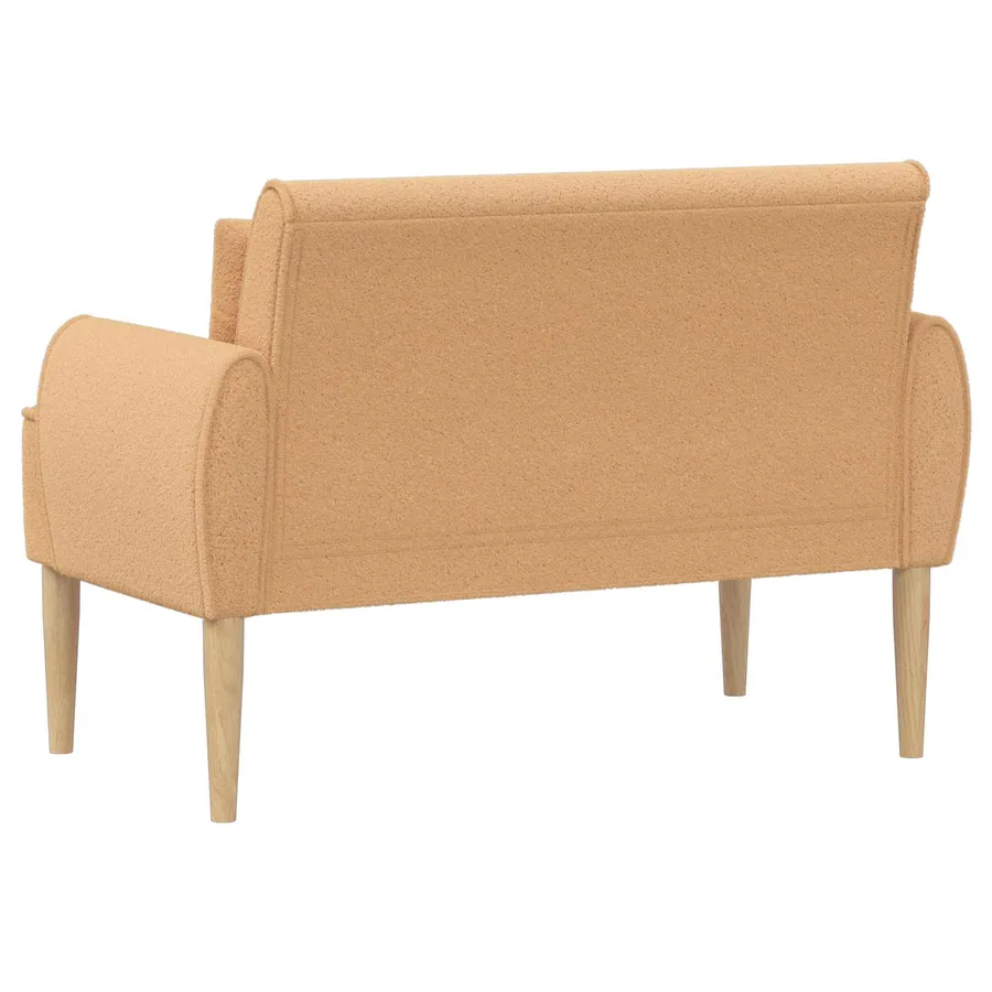 Canapé love seat avec capitonnage en boutons Beige Bouclé - 5