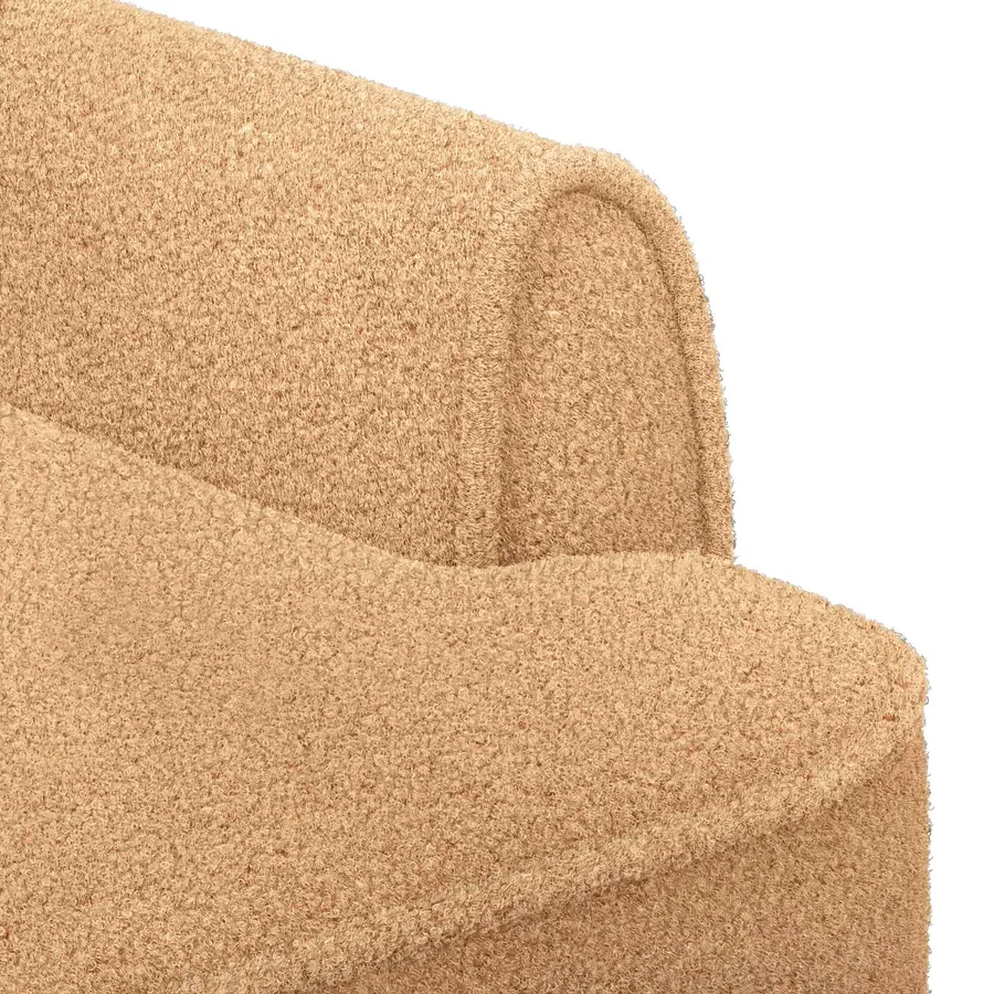 Canapé love seat avec capitonnage en boutons Beige Bouclé - 6