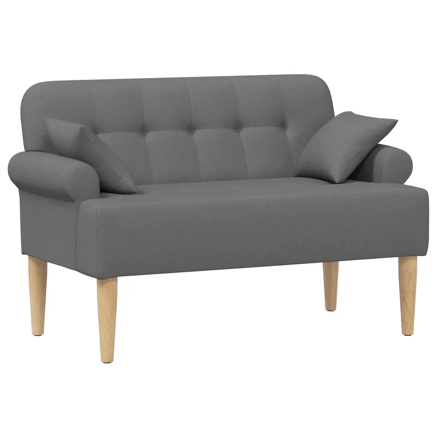 Canapé love seat avec capitonnage en boutons Gris foncé Tissu - 2