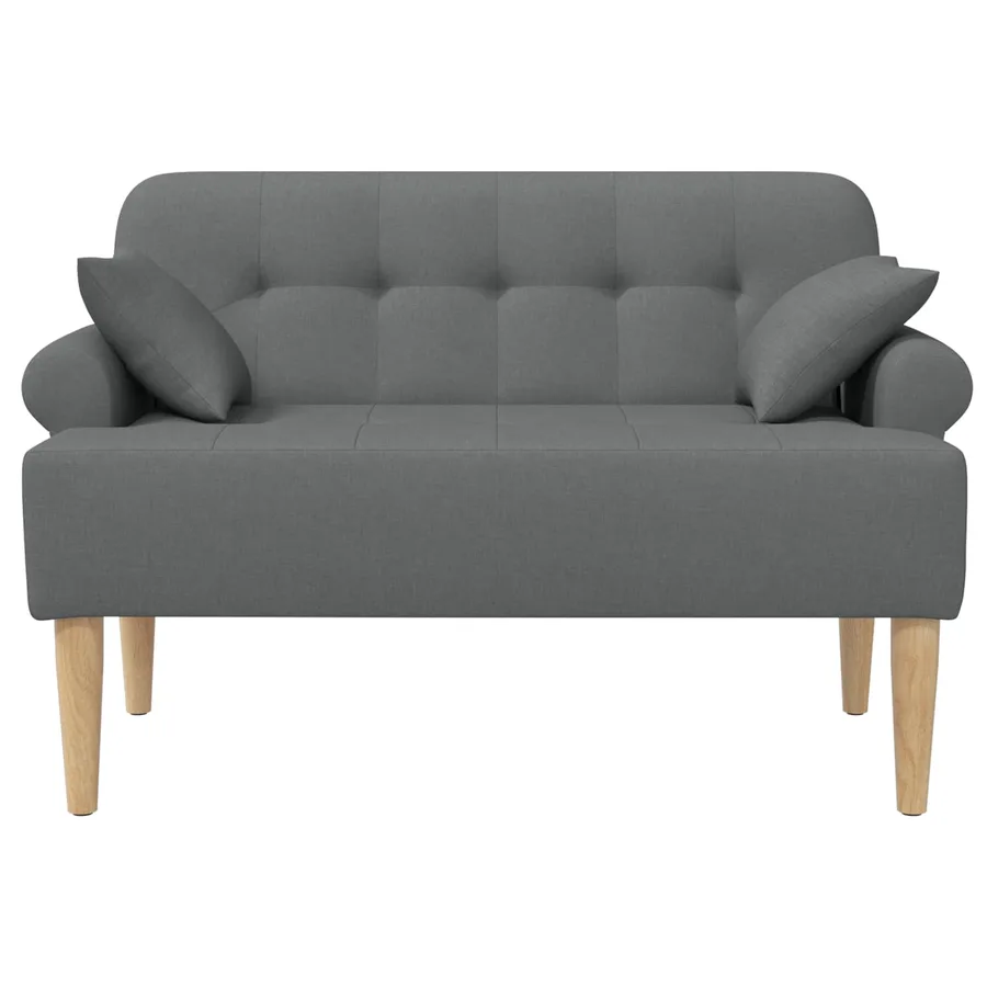 Canapé love seat avec capitonnage en boutons Gris foncé Tissu - 3