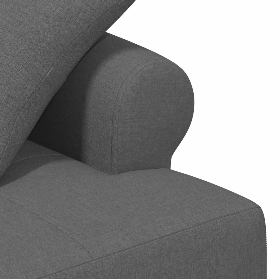 Canapé love seat avec capitonnage en boutons Gris foncé Tissu - 6