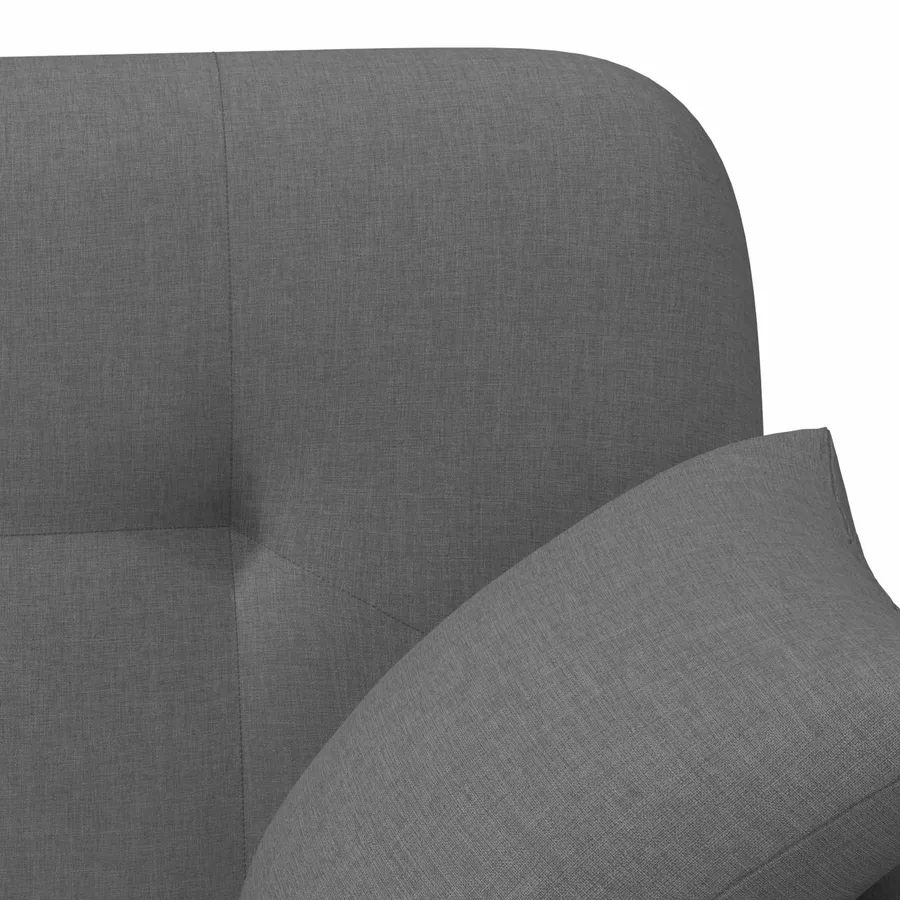 Canapé love seat avec capitonnage en boutons Gris foncé Tissu - 7