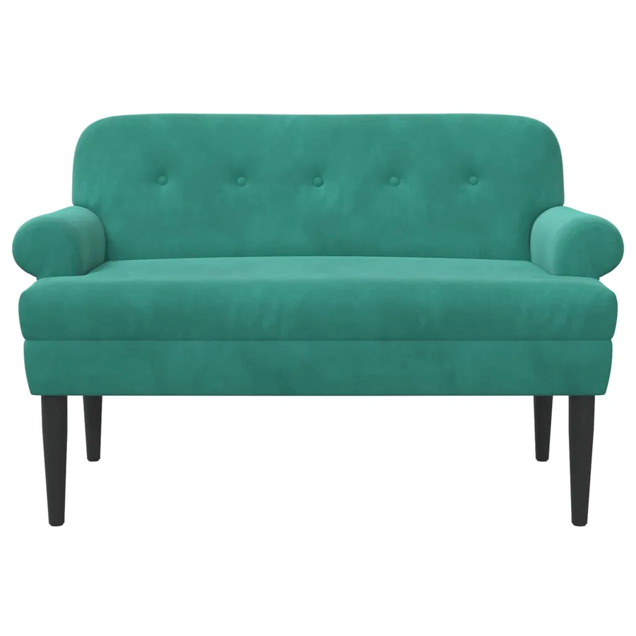 Canapé love seat avec capitonnage en boutons Turquoise Velours - 3