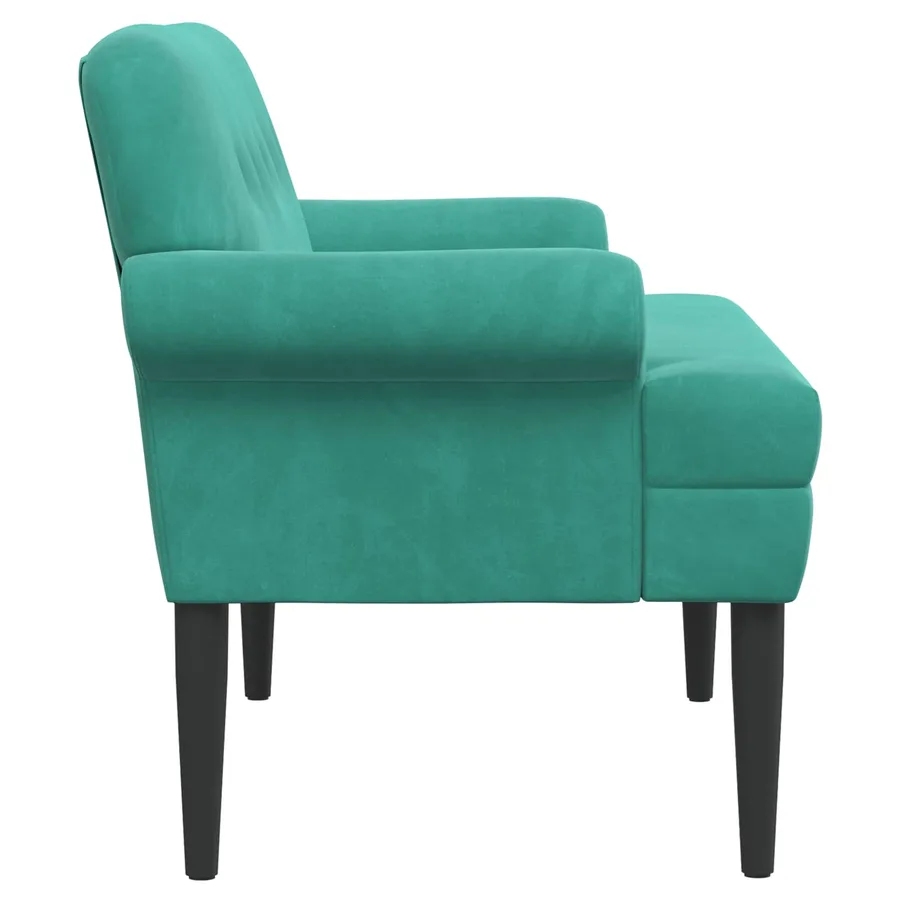 Canapé love seat avec capitonnage en boutons Turquoise Velours - 4