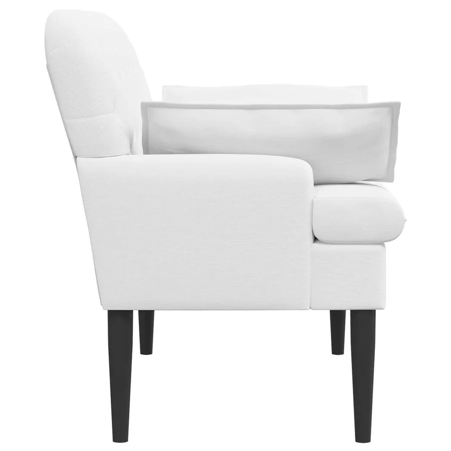 Canapé love seat avec capitonnage en boutons Blanc Tissu - 4