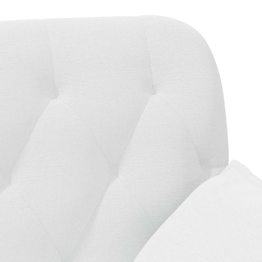 Canapé love seat avec capitonnage en boutons Blanc Tissu - 7